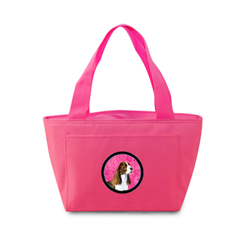 Pink Springer Spaniel Zippered Insulated School Washable And Stylish Lunch Bag Cooler