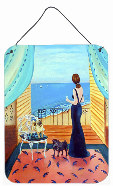 7133ds1216 12 X 16 In. Lady With Her Pug Aluminium Metal Wall Or Door Hanging Prints