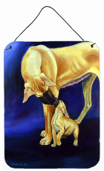 7208ds1216 12 X 16 In. Natural Fawn Great Dane With Puppy Aluminium Metal Wall Or Door Hanging Prints