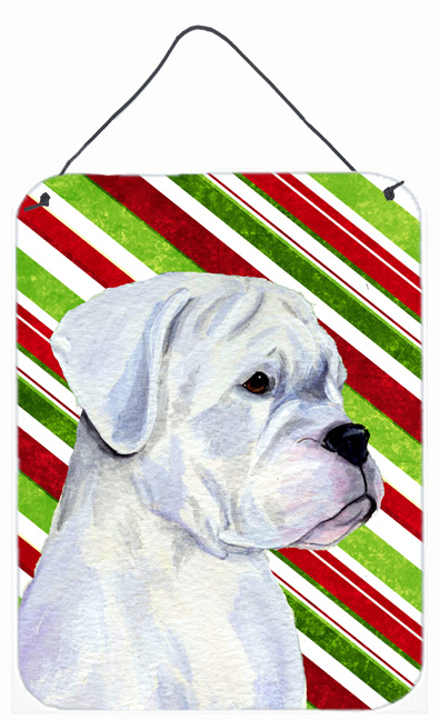12 X 16 In. Boxer Candy Cane Holiday Christmas Aluminium Metal Wall Or Door Hanging Prints