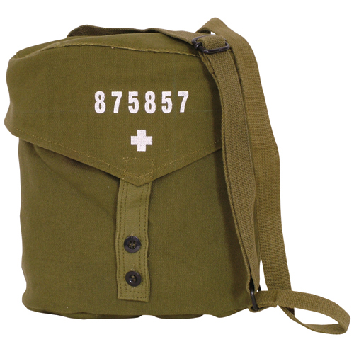 42-470 Swiss Army Gas Mask Bag - Olive Drab