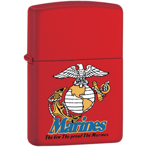 86-233 Marines The Few The Proud Zippo Lighter - Red Matte