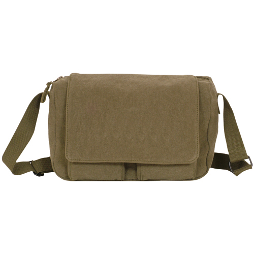 43-701 Retro Departure Shoulder Bag With Plain Flap - Olive Drab