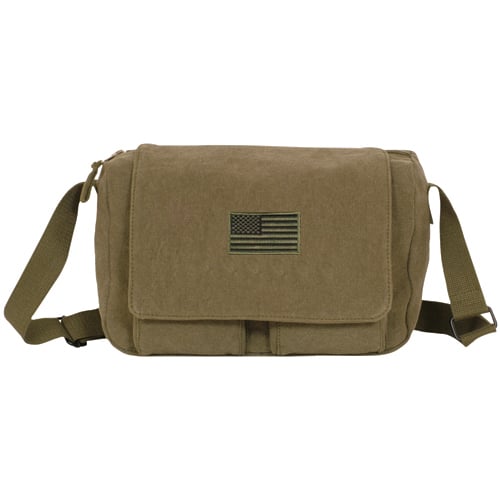 43-702 Retro Departure Shoulder Bag With Usa Emblem - Olive Drab