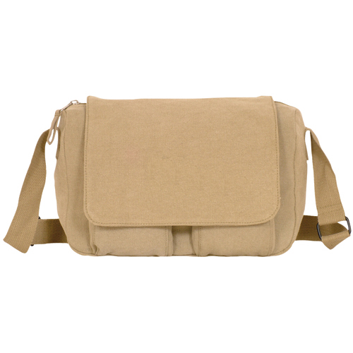 Retro Departure Shoulder Bag With Plain Flap - Khaki