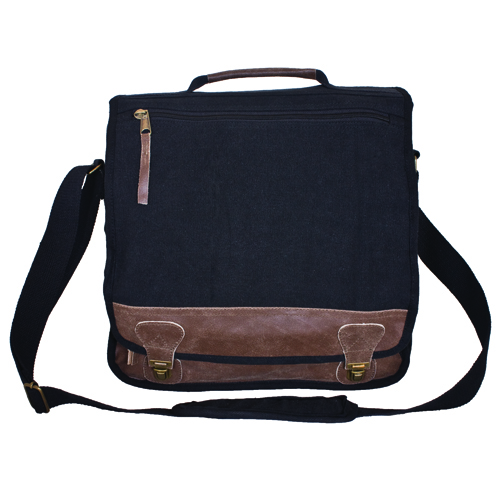 43-71 Classic Euro-style Messenger Bag - Black