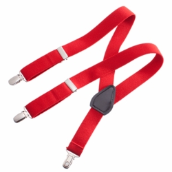 Cng-red-22 Child Baby Toddler Kid Adjustable Elastic Suspenders Solid Red, 22 Inch - 6-30 Months