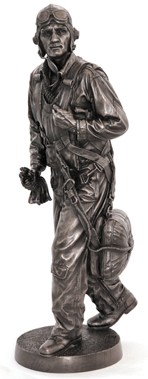 Ka007 Flyboy, Navy Pilot Ww Ii - 12 In. Bronze Cold Cast Resin Statue