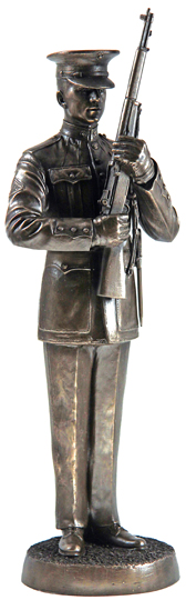 Ka009 Silent Drill Team Us Marine - 12 In. Bronze Cold Cast Resin Statue