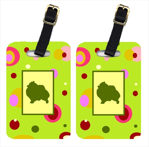 Pair Of 2 Pomeranian Luggage Tags