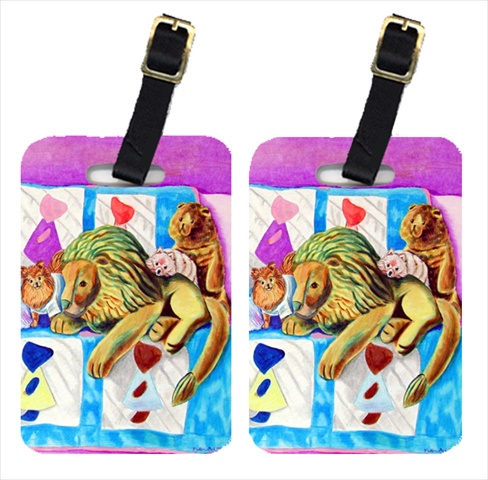 Carolines Treasures 7103BT Red And White Pomeranians On The Couch Luggage Tags Pack - 2