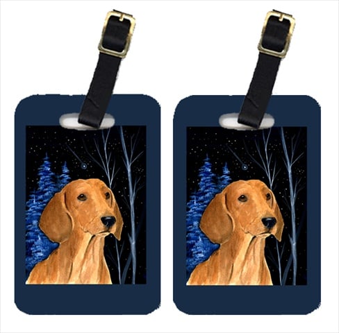 Starry Night Dachshund Luggage Tags - Pair Of 2