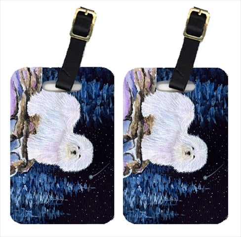 Starry Night Coton De Tulear Luggage Tags - Pair Of 2