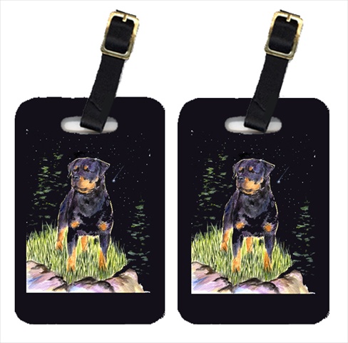 Starry Night Rottweiler Luggage Tags - Pair Of 2