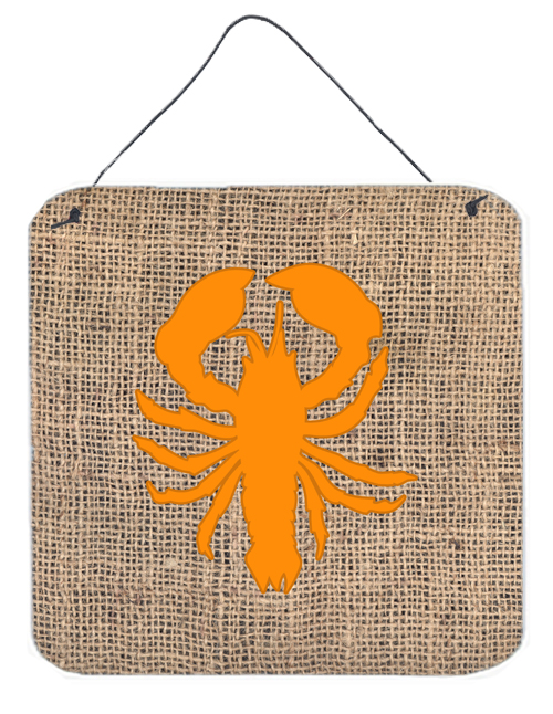 UPC 615872651832 product image for BB1015-BL-OR-DS66 Lobster Burlap And Orange Aluminium Metal Wall Or Door Hanging | upcitemdb.com