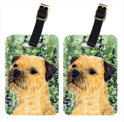 Border Terrier Luggage Tag - Pair 2, 4 X 2.75 In.
