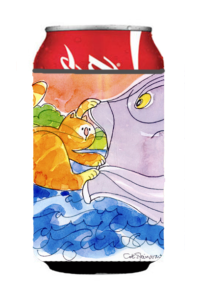 6103cc Cat And The Big Fish Can Or Bottle Hugger