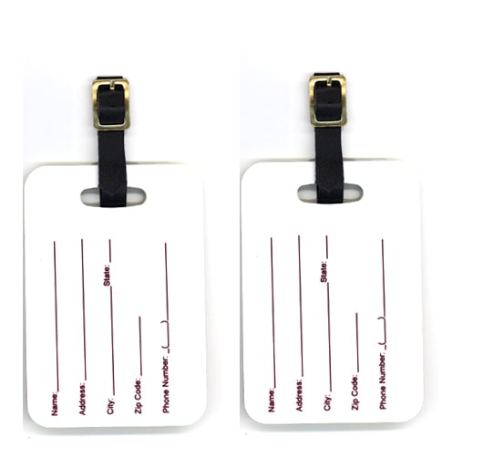 Tiger Stripe - Purple Gold Letter S Monogram Initial Luggage Tag, Pair - 2