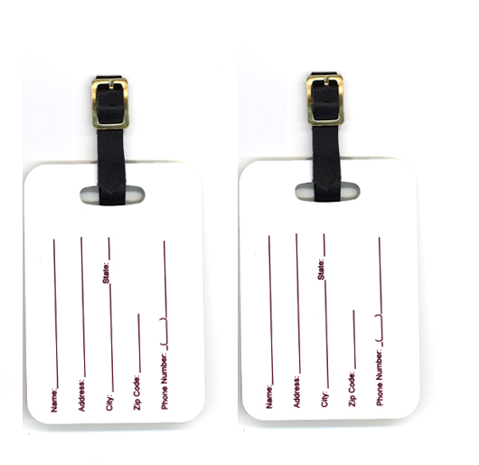 Tiger Stripe - Purple Gold Letter T Monogram Initial Luggage Tag, Pair - 2