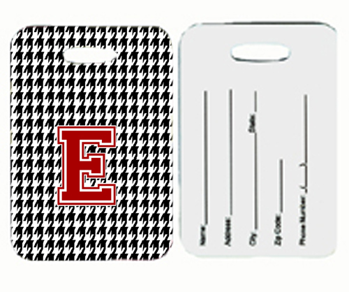 Monogram - Houndstooth Black Initial E Monogram Initial Luggage Tag, Pair - 2