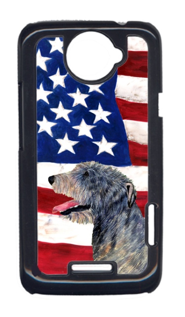USA American Flag With Irish Wolfhound HTC One X Cell Phone Cover USA American Flag With Irish Wolfhound HTC One X Cell Phone Cover