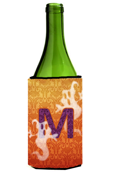 Halloween Ghosts Monogram Initial Letter M Wine Bottle Hugger