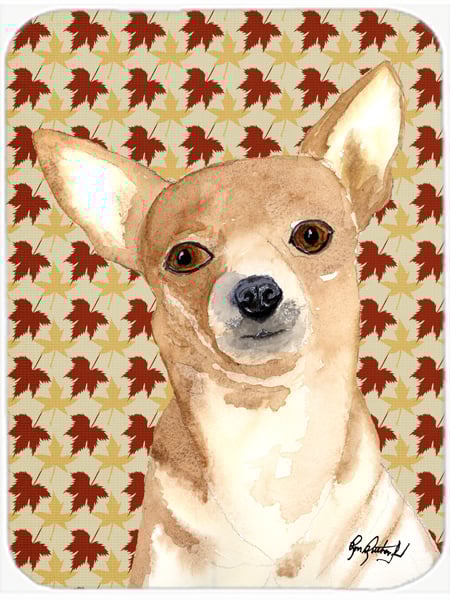 UPC 780257773888 product image for Chihuahua Fall Leaves Glass Cutting Board - Large | upcitemdb.com