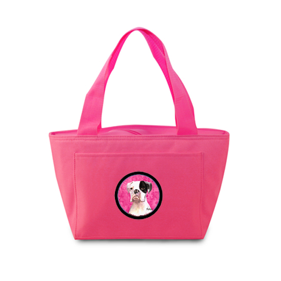 Pink Boxer Zippered Insulated School Washable And Stylish Lunch Bag Cooler - 1.5 X 7 In.