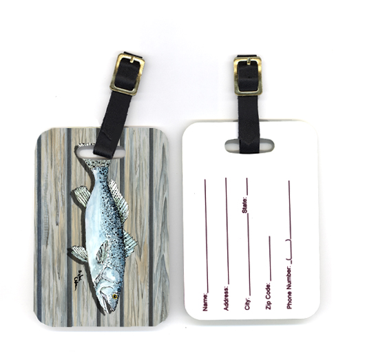 4 X 2.75 In. Pair Of Fish Speckled Trout Luggage Tag