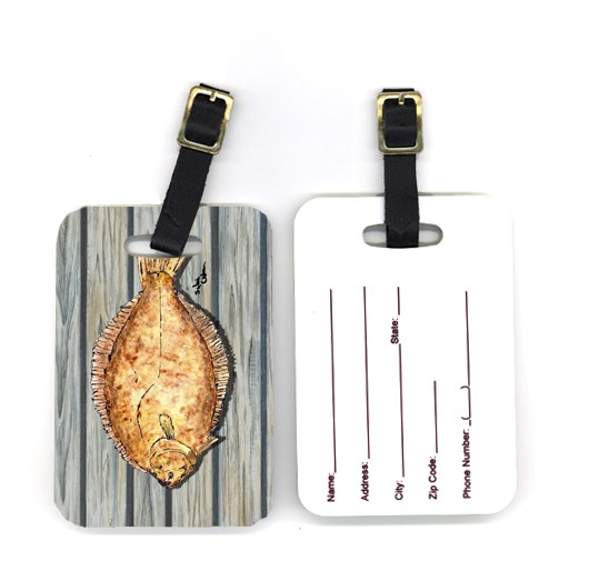 4 X 2.75 In. Pair Of Fish Flounder Luggage Tag