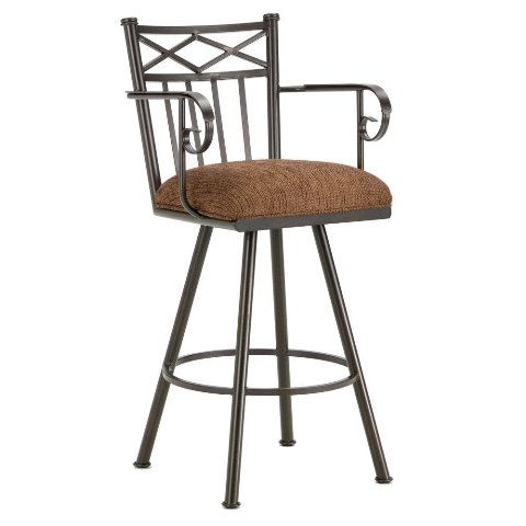 Alexander Counter Stool With Arms, 26 In. Seat Height - Rust