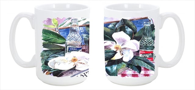 1009cm15 Barqs And Magnolia Dishwasher Safe Microwavable Ceramic Coffee Mug