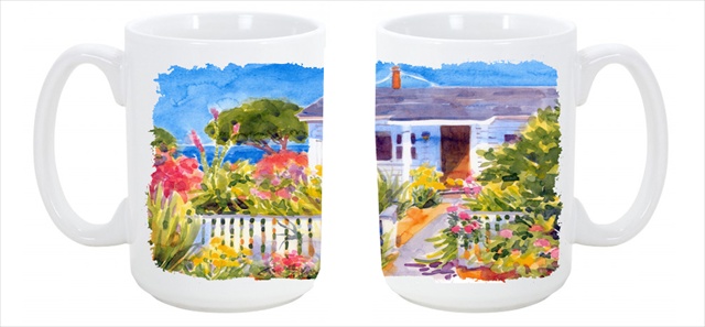 6034cm15 Seaside Beach Cottage Dishwasher Safe Microwavable Ceramic Coffee Mug