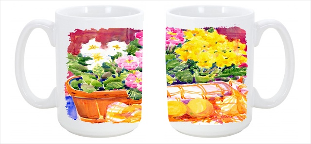 6061cm15 Flower - Primroses Dishwasher Safe Microwavable Ceramic Coffee Mug 15 Oz.