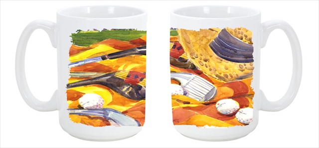 6063cm15 Golf Clubs Golfer Dishwasher Safe Microwavable Ceramic Coffee Mug 15 Oz.