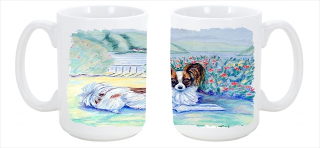 7244cm15 Papillon Dishwasher Safe Microwavable Ceramic Coffee Mug 15 Oz.