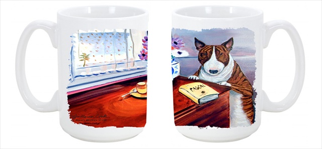 7249cm15 Bull Terrier Dishwasher Safe Microwavable Ceramic Coffee Mug 15 Oz.