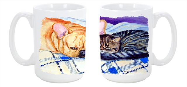 7257cm15 Cat Dishwasher Safe Microwavable Ceramic Coffee Mug 15 Oz.