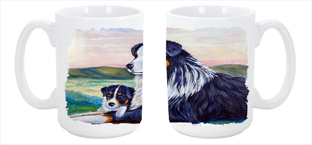 7511cm15 Australian Shepherd Dishwasher Safe Microwavable Ceramic Coffee Mug 15 Oz.