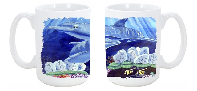 7080cm15 Dolphin Under The Sea Dishwasher Safe Microwavable Ceramic Coffee Mug 15 Oz.