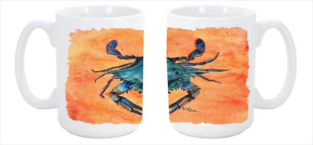 8097cm15 Crab Dishwasher Safe Microwavable Ceramic Coffee Mug 15 Oz.