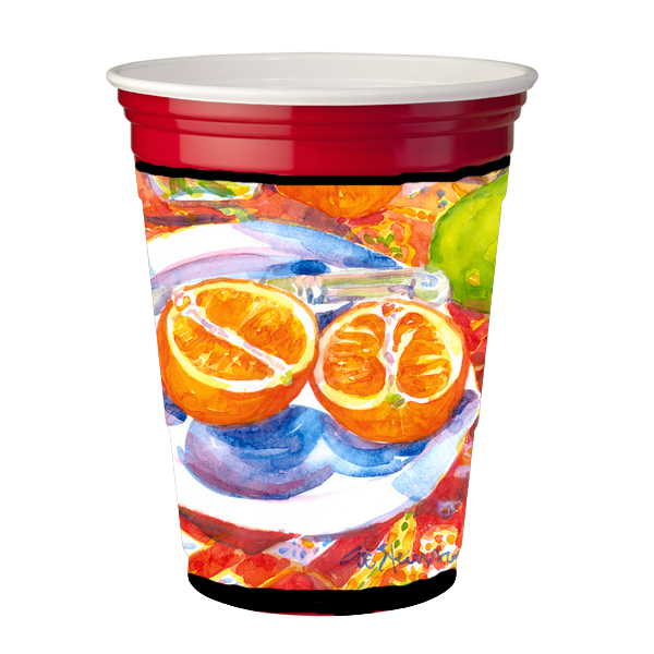 6035rsc Florida Oranges Sliced For Breakfast Red Solo Cup Hugger - 16 To 22 Oz.