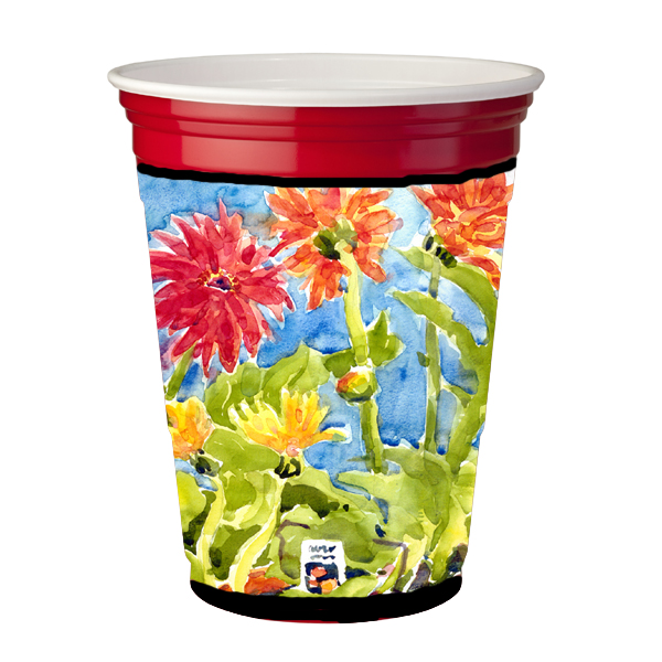 6038rsc Flower - Gerber Daisies Red Solo Cup Hugger - 16 To 22 Oz.