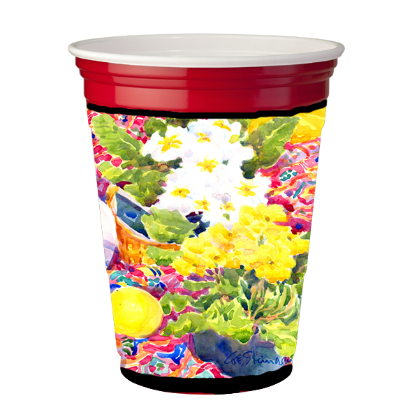 6062rsc Flower - Primroses Red Solo Cup Hugger - 16 To 22 Oz.