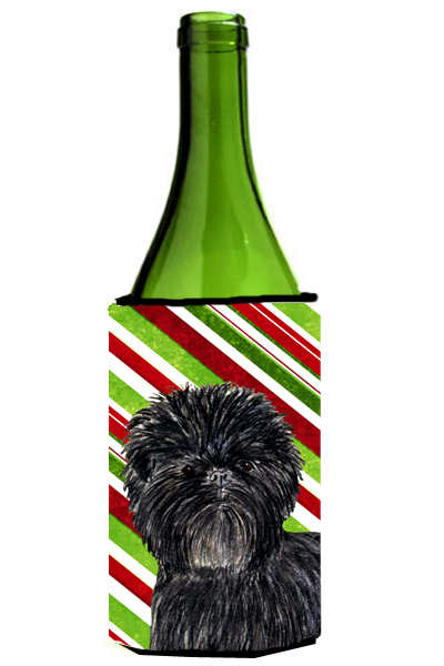 Affenpinscher Candy Cane Holiday Christmas Wine Bottle Hugger - 24 Oz.