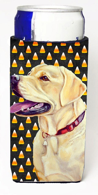 Lh9079muk Labrador Yellow Candy Corn Halloween Portrait Michelob Ultra Bottle Sleeves For Slim Cans - 12 Oz.