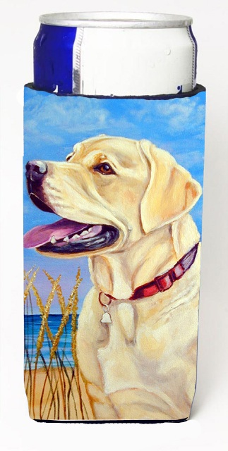 7158muk Yellow Labrador At The Beach Michelob Ultra Bottle Sleeves For Slim Cans - 12 Oz.