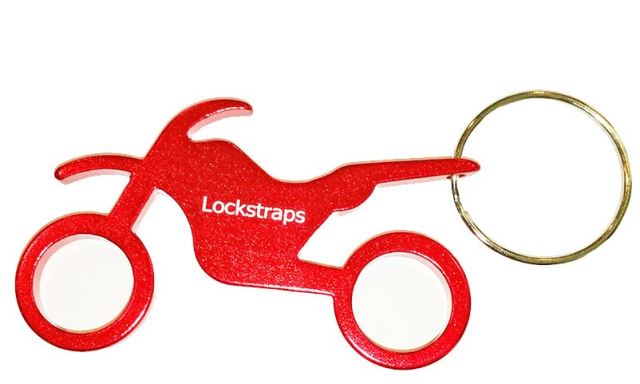 Lockstraps 1002 Motorcycle Key Chain Bottle Opener - Red 3 Pack