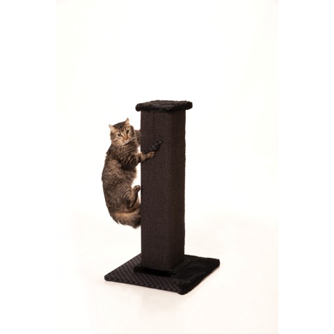 32433301 Sisal Scratch Post Tower, Black With Grey Sisal