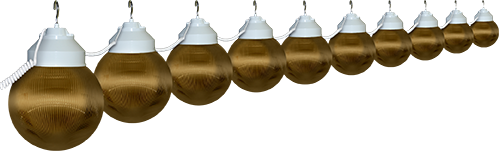 1632-00515 White And Bronze Prizmatic Ten Globe String Light Set